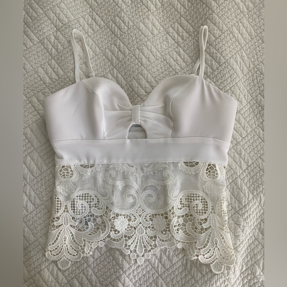 Bebe Ivory Lace Bustier